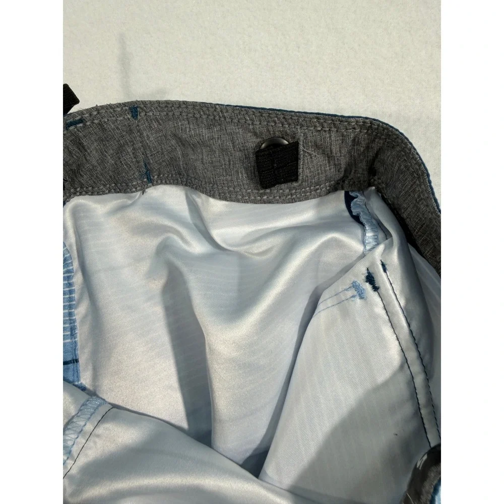 Hurley Boys Board Shorts Size 5 Blue Striped Swim‎ Trunks Pull On